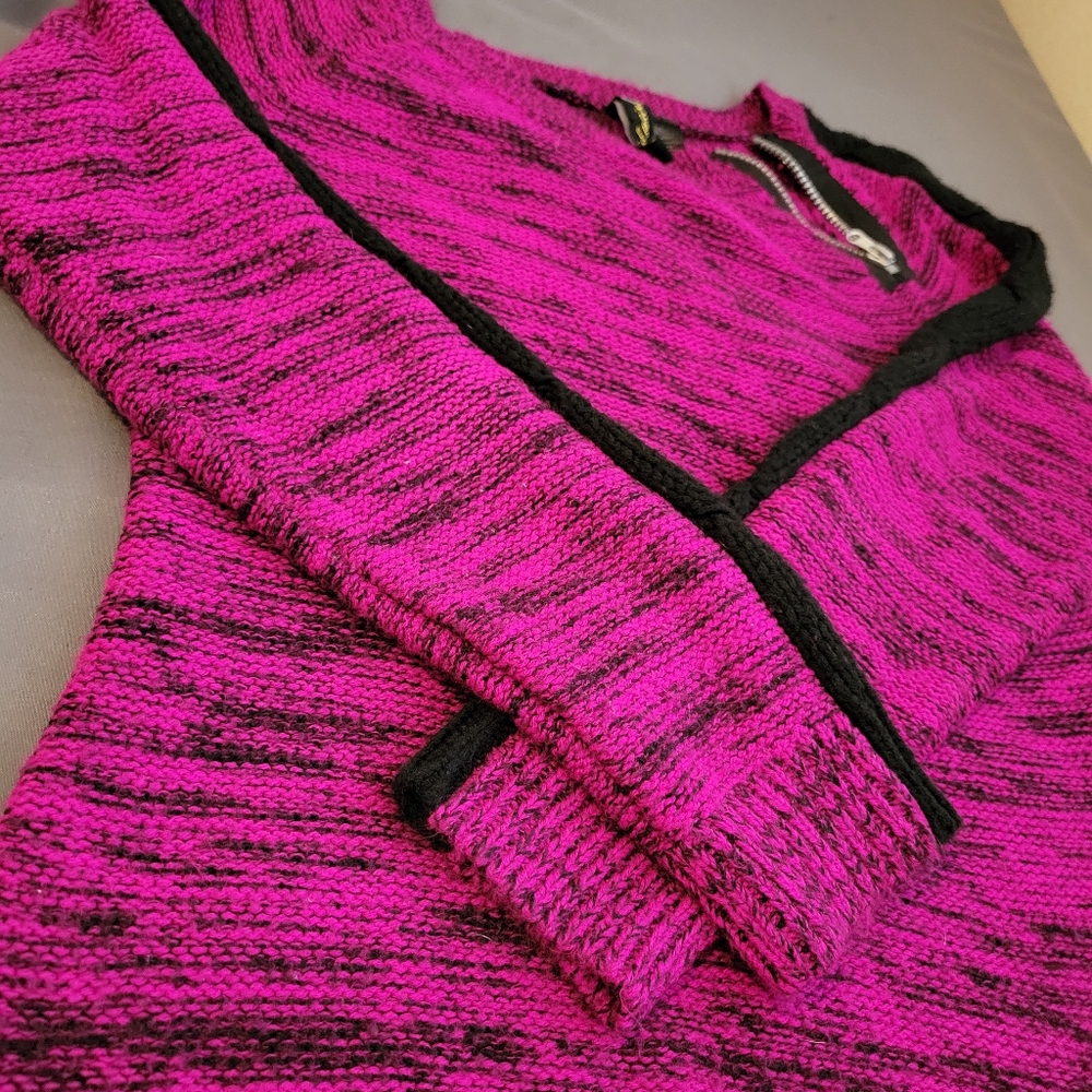 Women's purple and black long - sleeve sweater